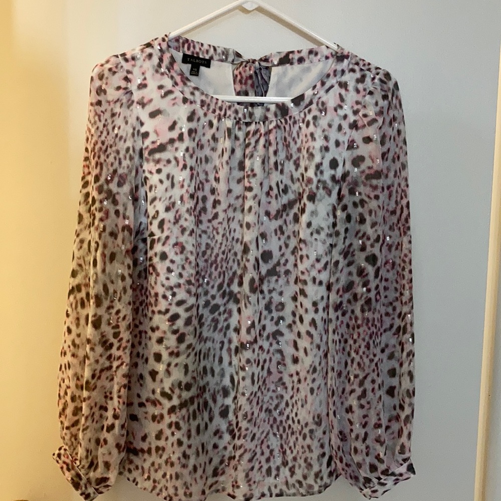 Talbots Popover Metallic Blouse